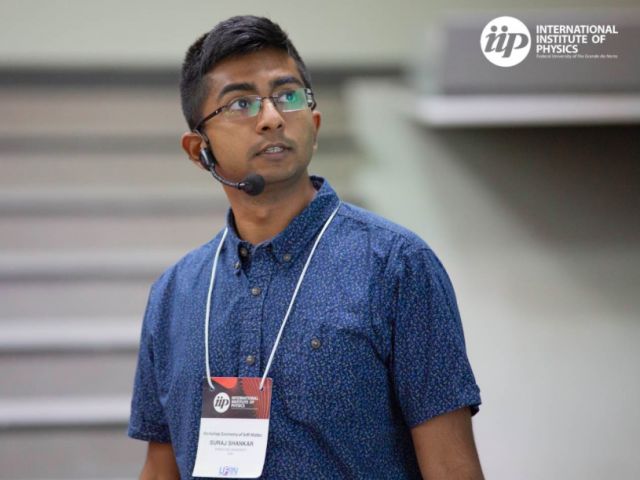 Suraj Shankar lecturing in Brazil